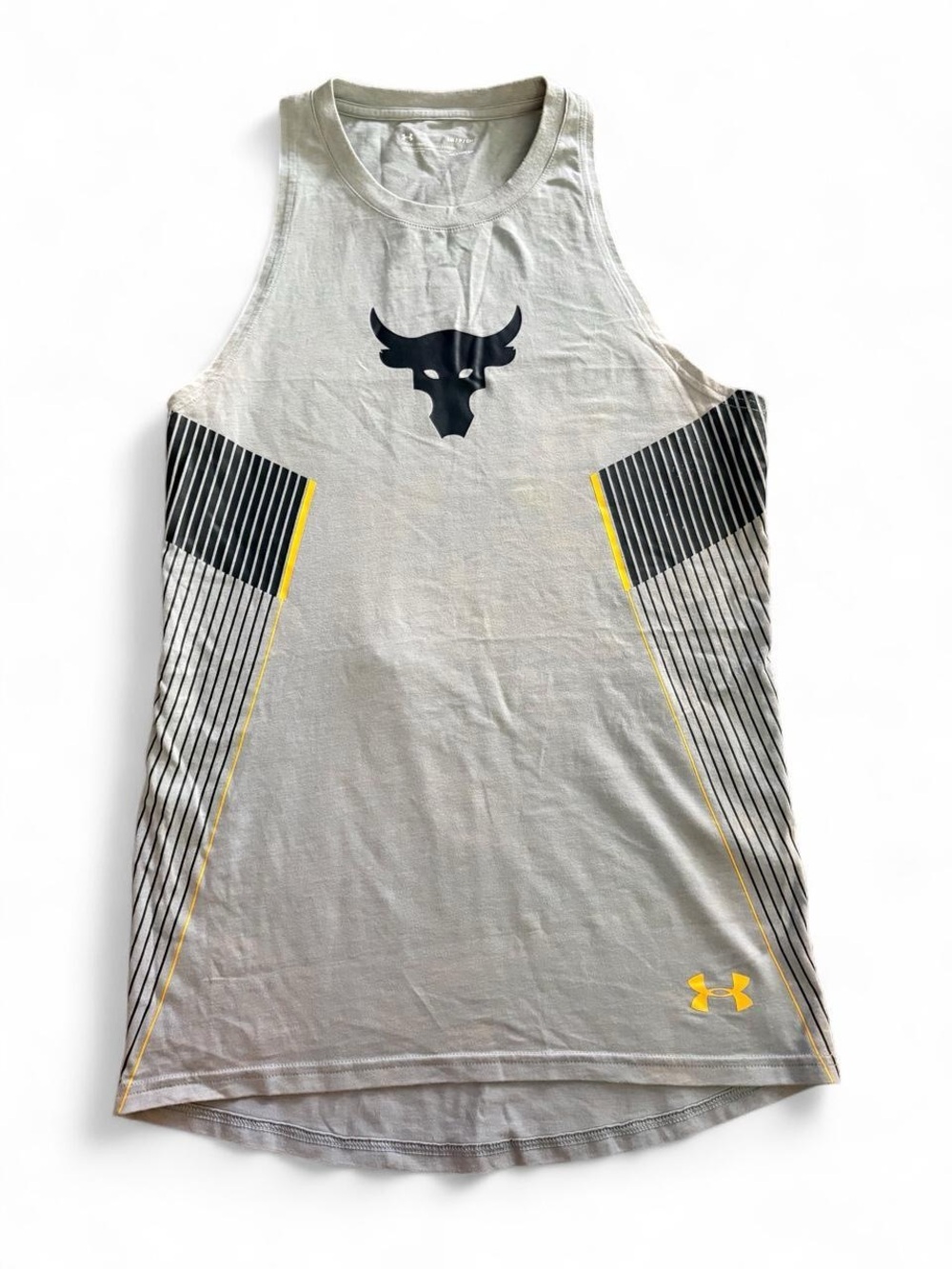 Under Armour Project Rock Training Tank – Gray/Yellow, S